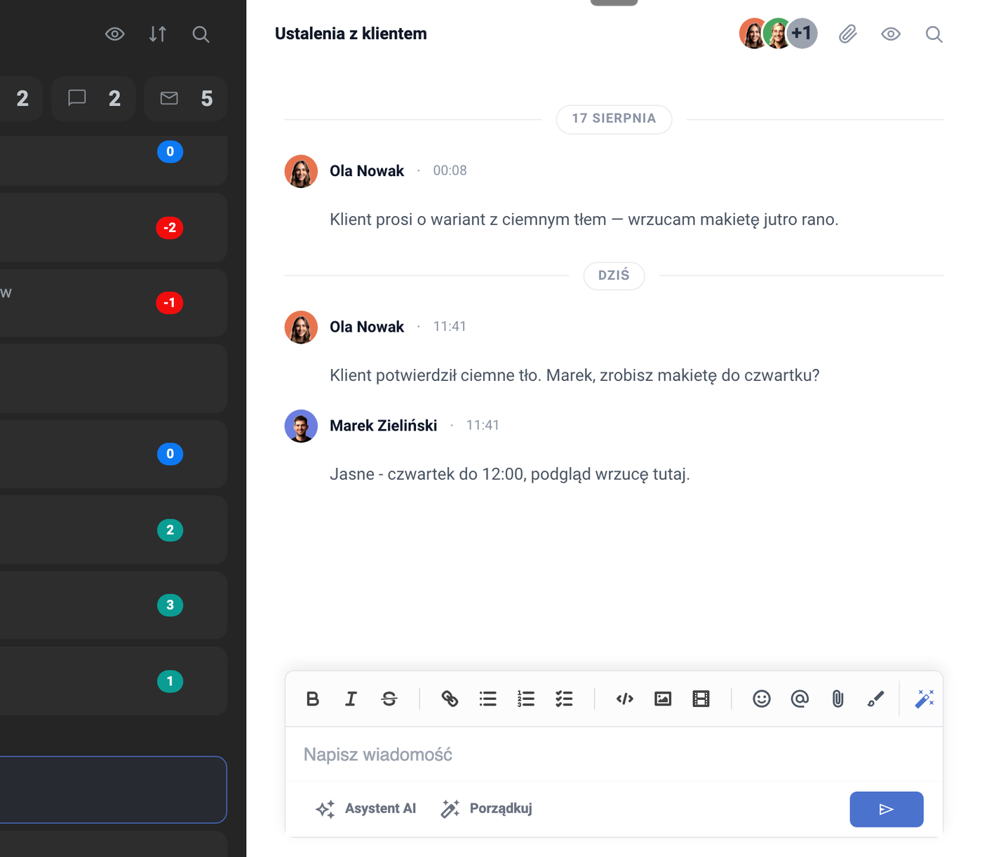 Ett samtal i chatten Överenskommelser med kund med synligt meddelandeinnehåll